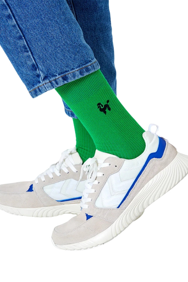 Poodle Ribbed Embroidery Sock