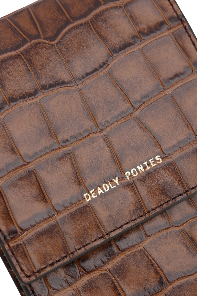 Poucheroo - Leather Strap - Toffee Croc