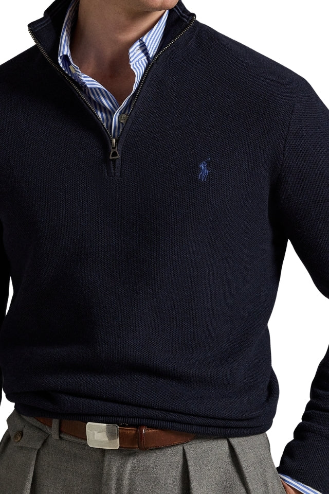Quarter-Zip Sweater - Navy
