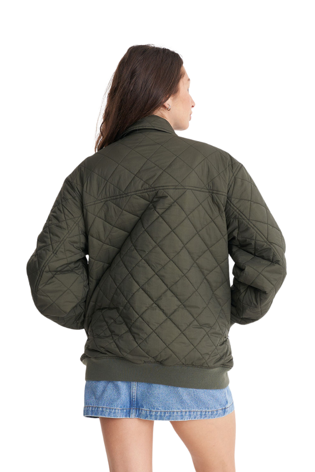 Quilted Longline Bomber Jkt