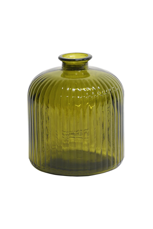 Quita Fluted Bottle 18cm - Khaki Olive