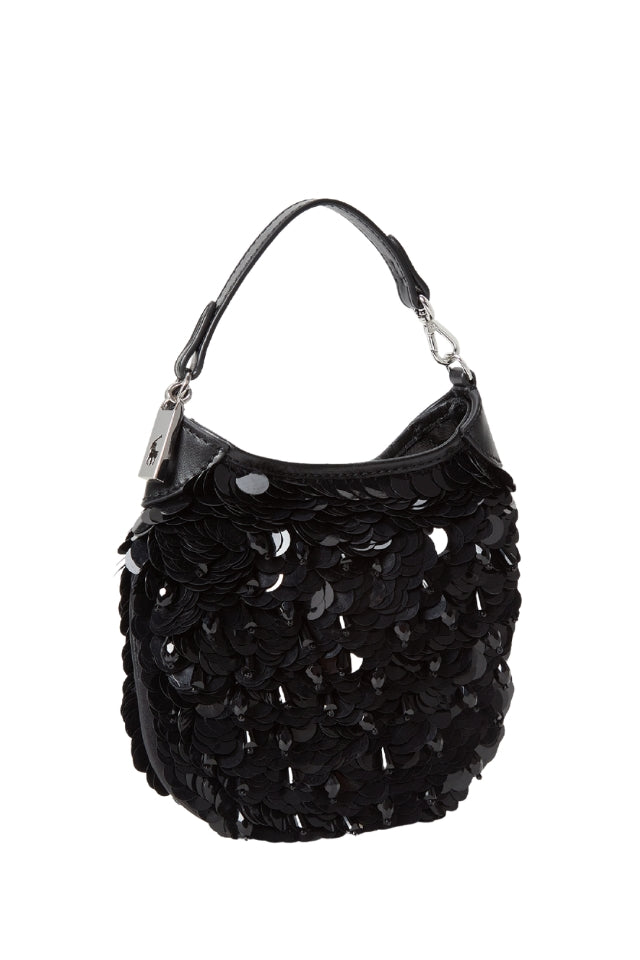 Polo ID Silk Paillette Pouch - Black