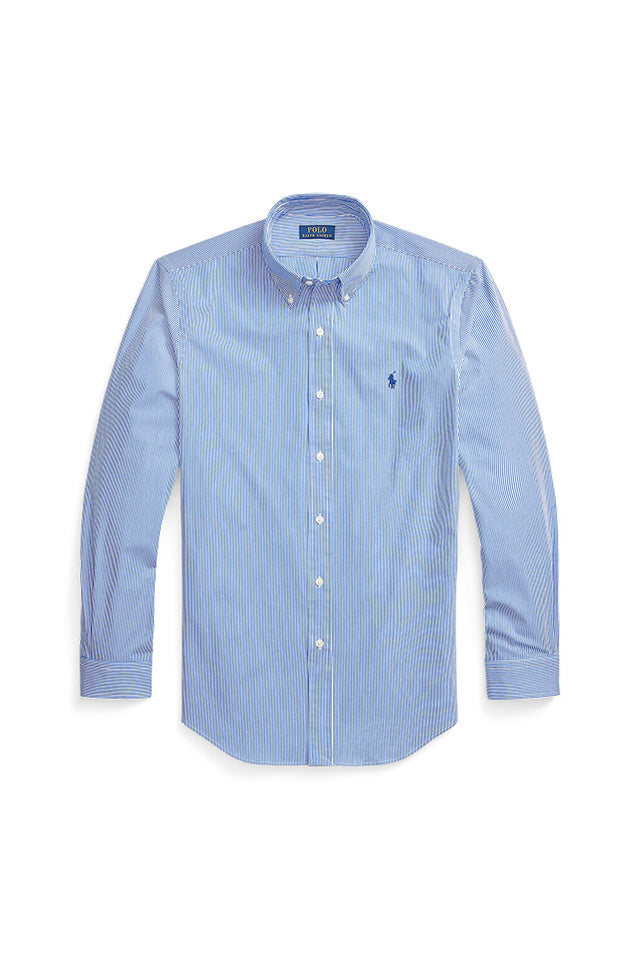 Custom Fit Striped Stretch Poplin Shirt