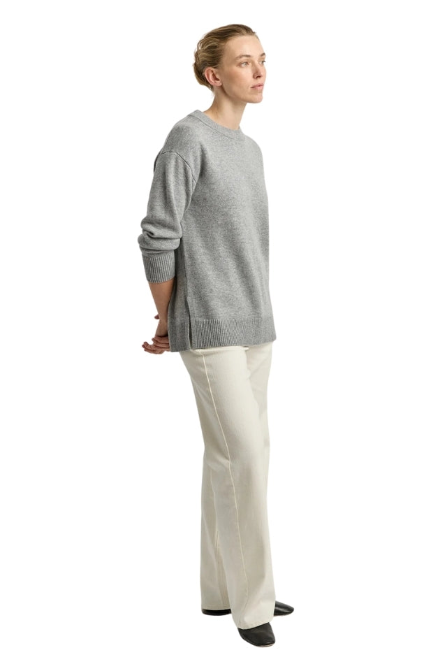 Relaxed Longline Crew - Light Ash