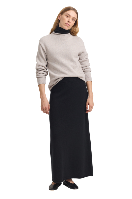 Relaxed Mock Neck Jumper - Light Oak