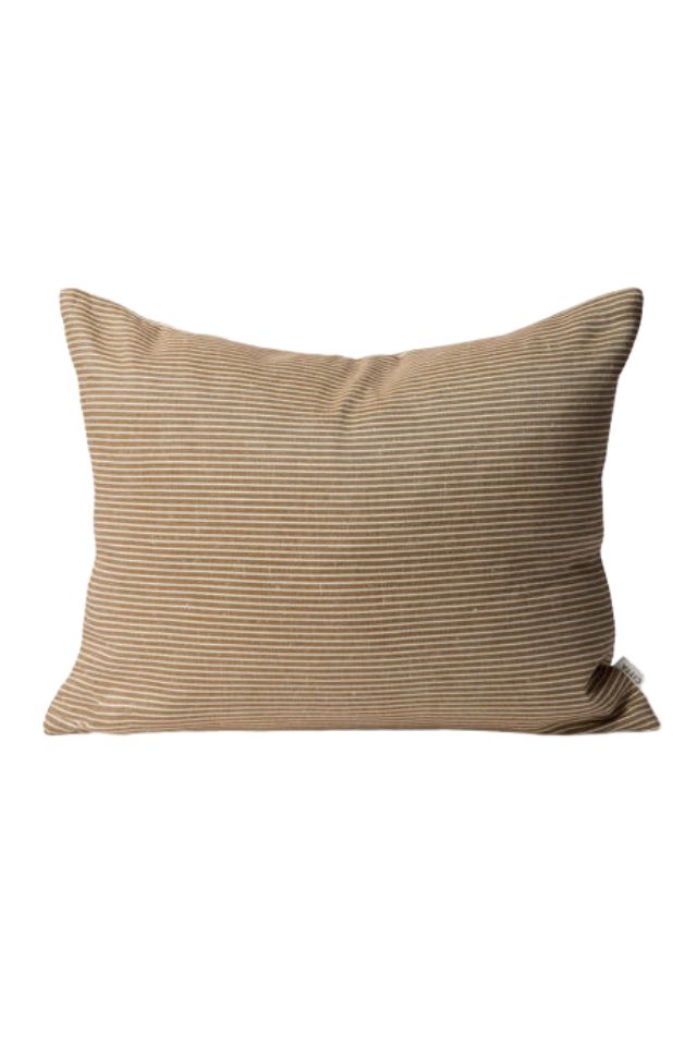 Reversible Pinstripe Cushion Cover - Bronze/Coconut