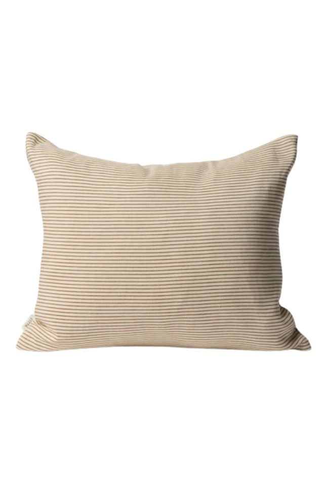 Reversible Pinstripe Cushion Cover - Bronze/Coconut