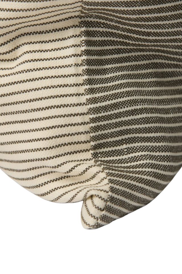 Reversible Pinstripe Cushion Cover - Ivy/Coconut