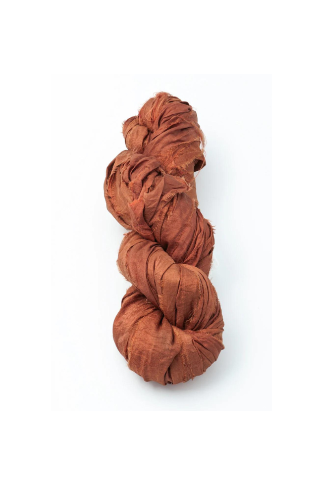 Ribbon Silk Sari - Amber