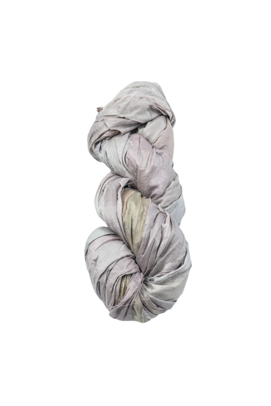 Ribbon Silk Sari - Dusky Mauve