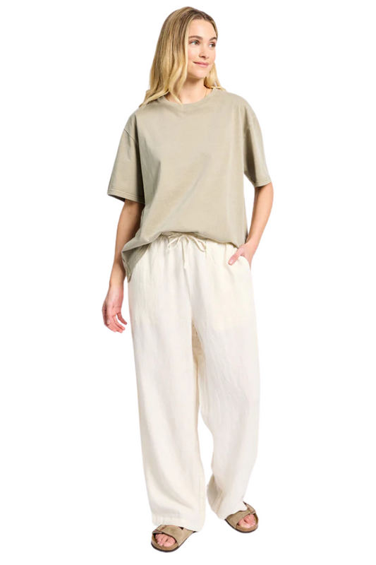 Riviera Linen Pant - Light Almond