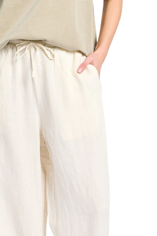 Riviera Linen Pant - Light Almond