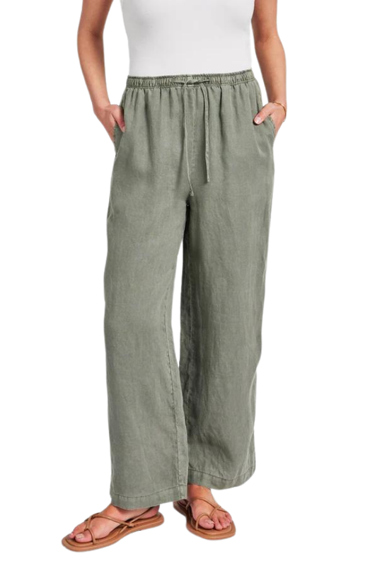 Riviera Linen Pant - Smoke Pine