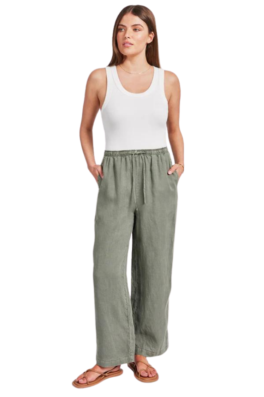 Riviera Linen Pant - Smoke Pine