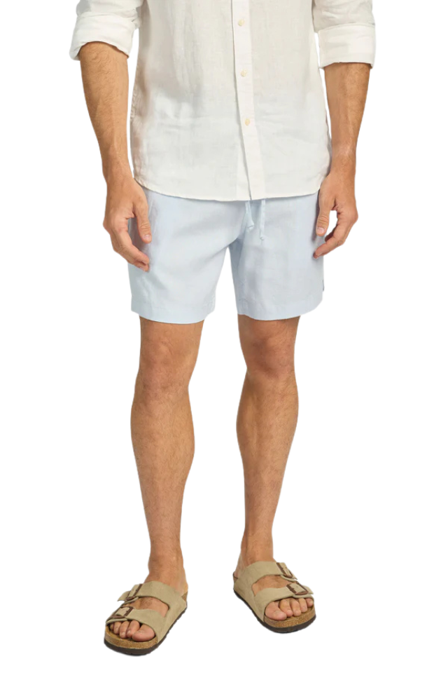 Riviera Linen Short - Bleach Blue