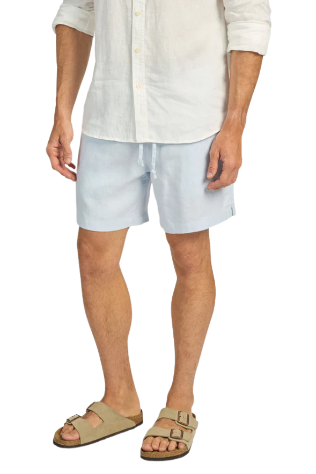 Riviera Linen Short - Bleach Blue