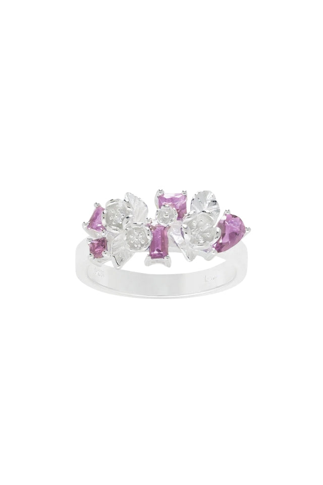 Rock Garden Flowers Ring - Amethyst