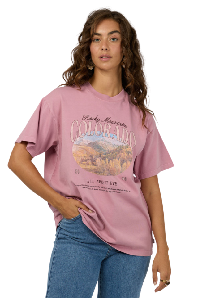 Rocky Mountains Relaxed Tee - Quartz Pink