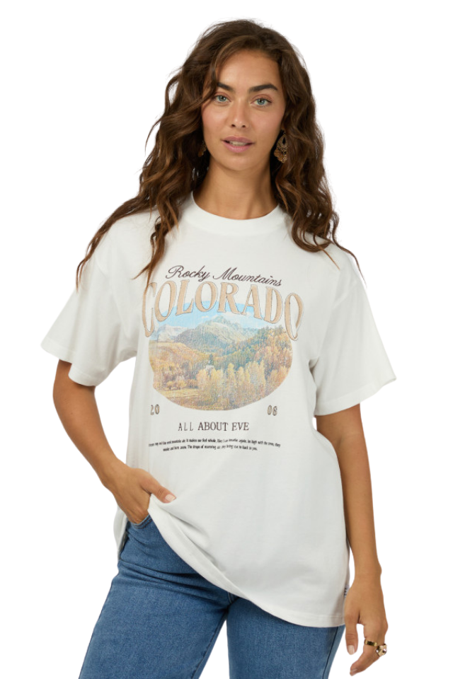Rocky Mountains Relaxed Tee - Vintage White