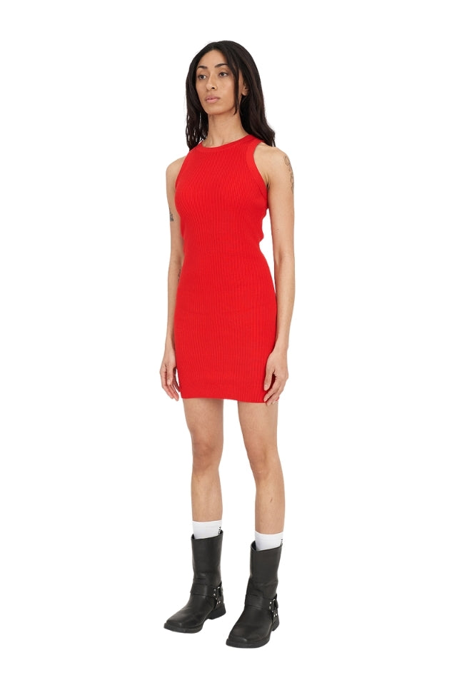 Rogue Rib Mini Dress - Poppy