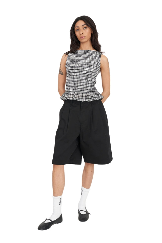 Rooney Gigi Shirred Top - Black/Chalk