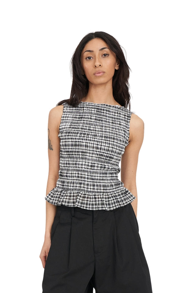 Rooney Gigi Shirred Top - Black/Chalk