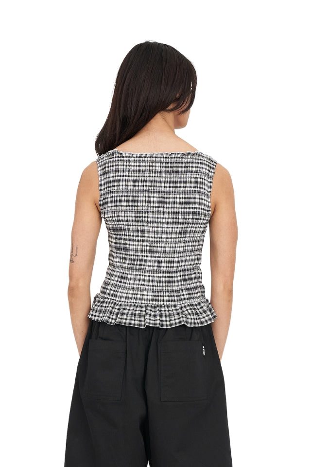 Rooney Gigi Shirred Top - Black/Chalk
