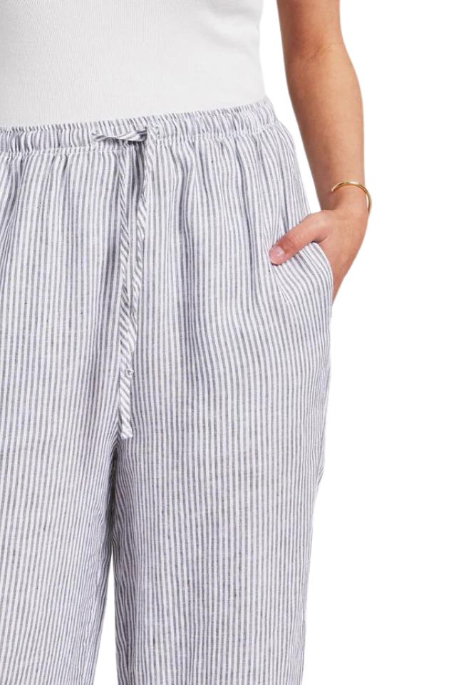 Rory Linen Pant - Smoke Pine