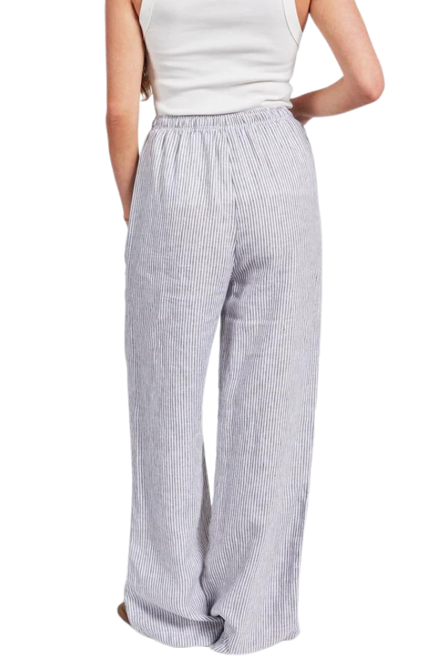 Rory Linen Pant - Smoke Pine