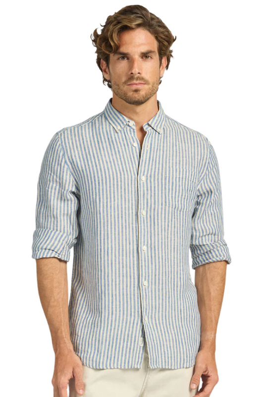 Rory Linen Shirt - Navy Stone