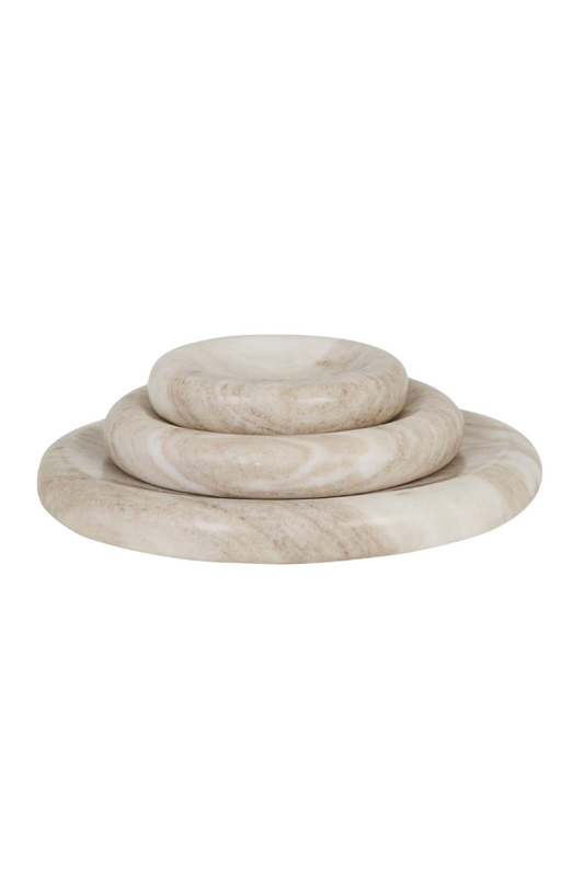 Rufus Indra Shallow Bowl - Oat Marble