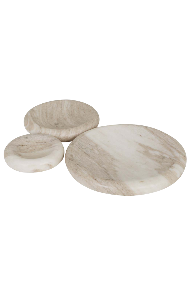 Rufus Indra Shallow Bowl - Oat Marble