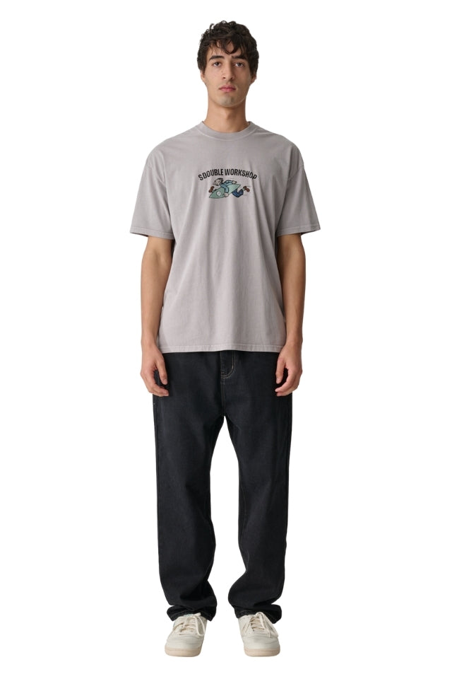 Running Man Ss Tee - Pigment Rock Grey