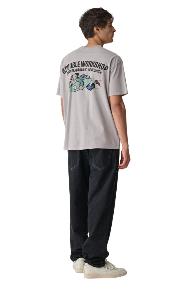 Running Man Ss Tee - Pigment Rock Grey