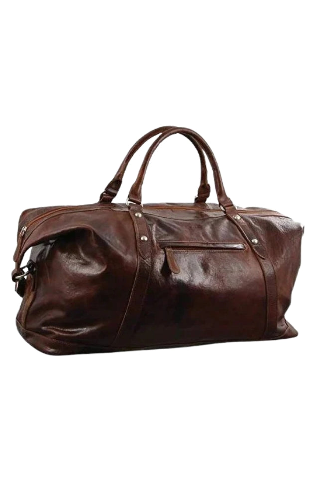 Rustic Leather Overnight Bag