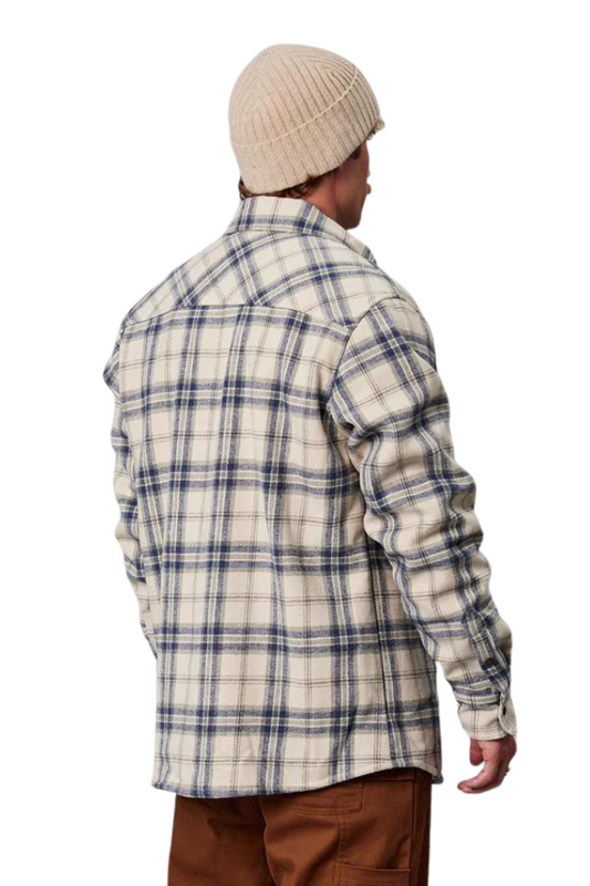 Seaport shearling shirt - Sand Check