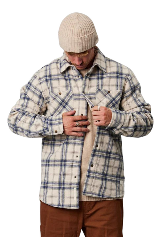 Seaport shearling shirt - Sand Check