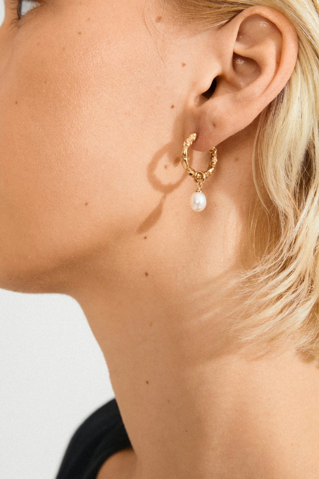 Shift Pearl Earrings - Gold Plated