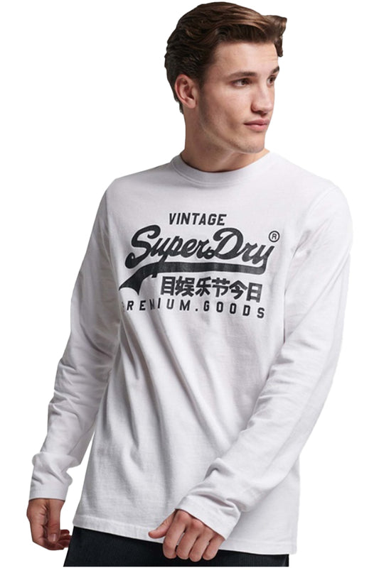 SM31WV1L Superdry Vintage Logo Heritage LS Top Optic 