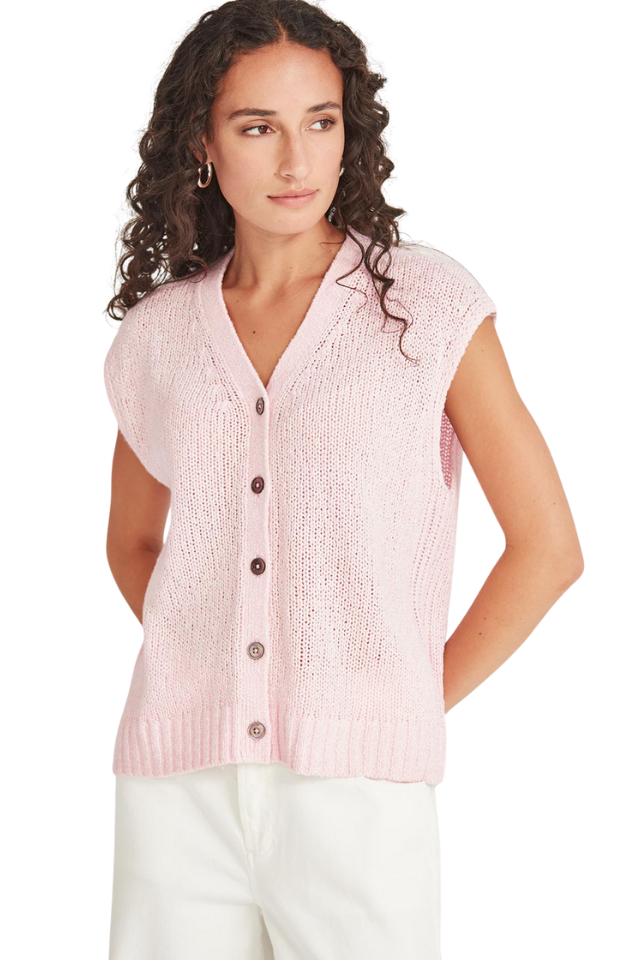 Sandon Knit Vest - Pink Parfait
