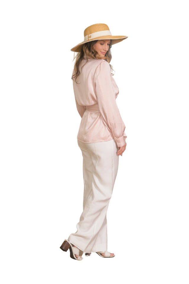 Sasha Wide Brim - Ribbon Cream