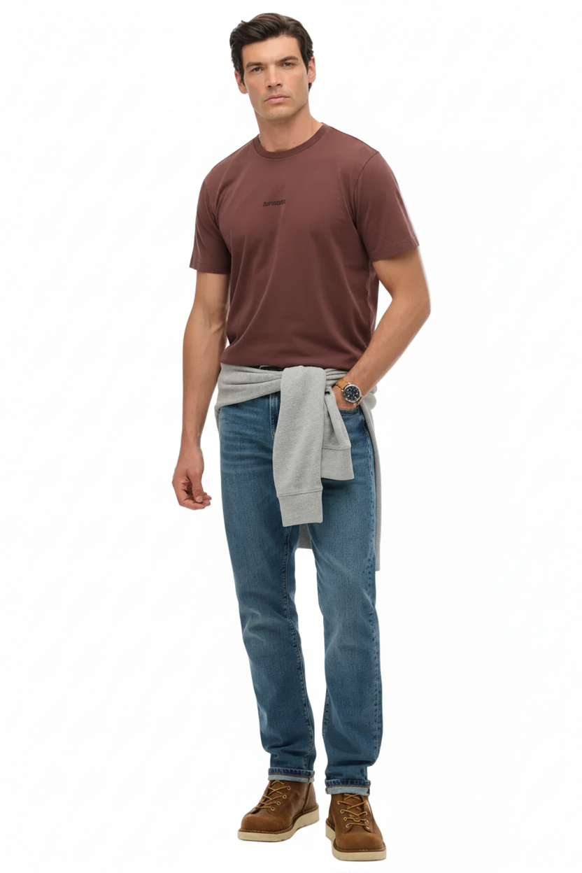 Micro Logo T Shirt - Deep Mahogany Brown