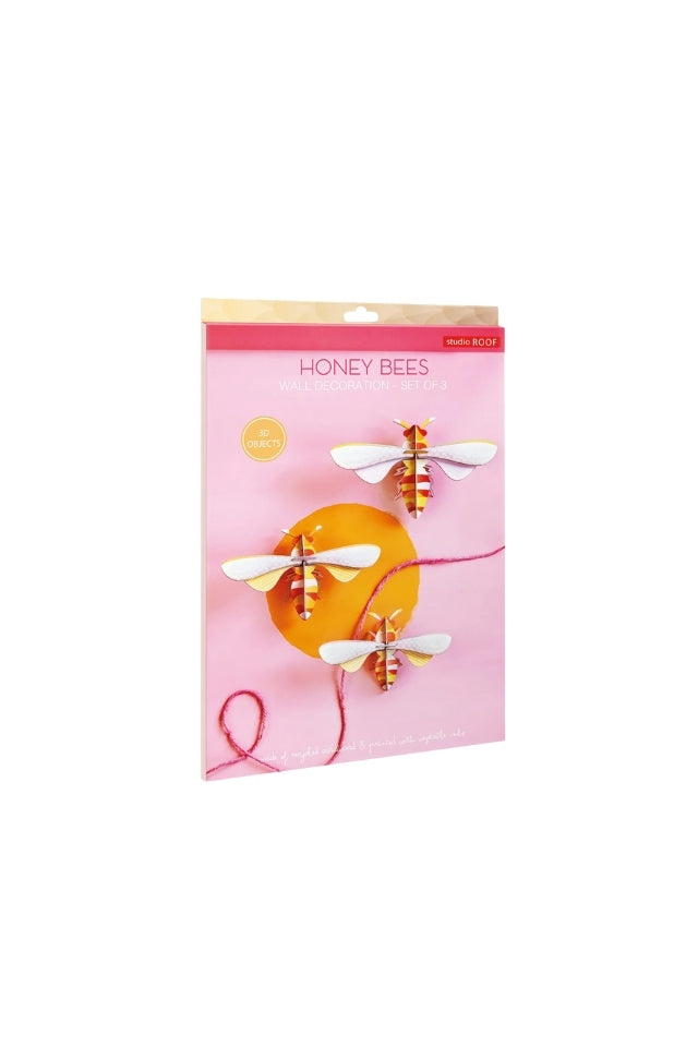 Wall Art Butterflies Set Of 3 - Honey Bee