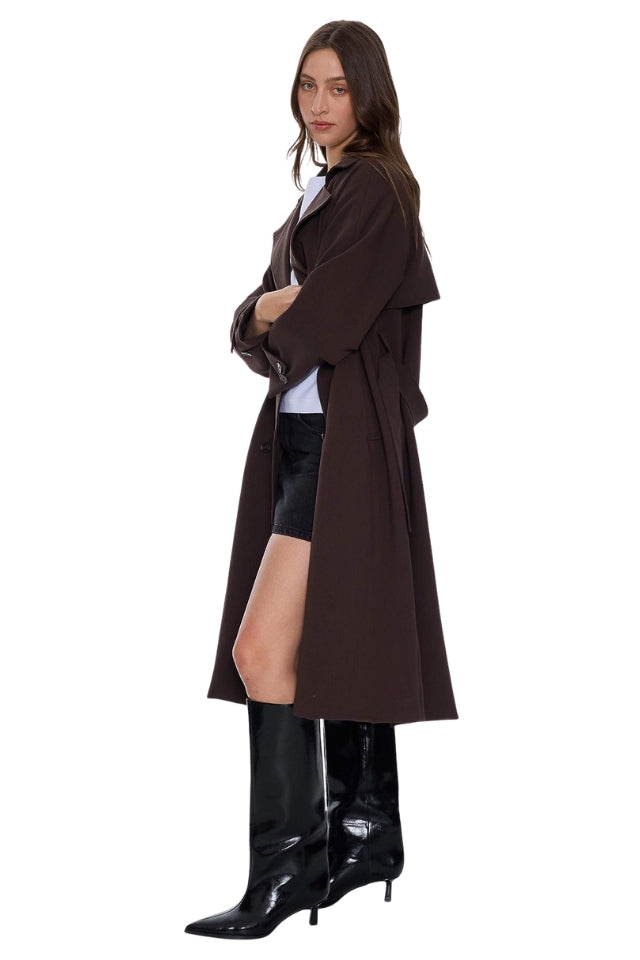 Shiloh Trench Coat - Bitter Chocolate