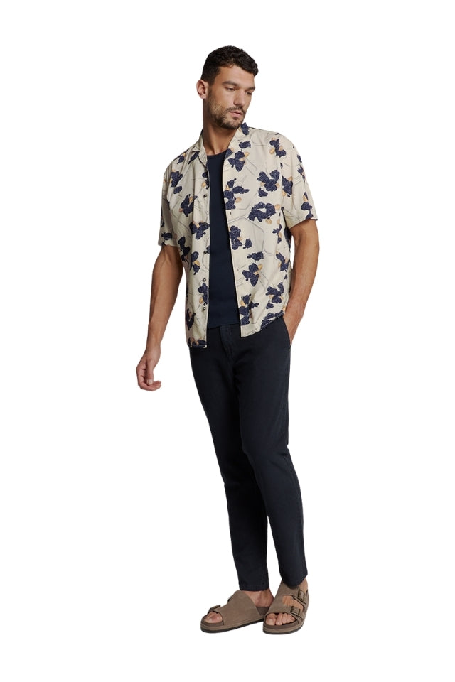 Shirt Short Sleeve Revers Collar - Cement