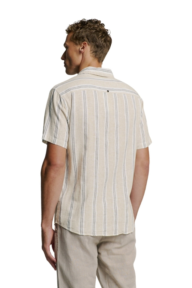 Shirt Short Sleeve Vertical Stripe - Cement