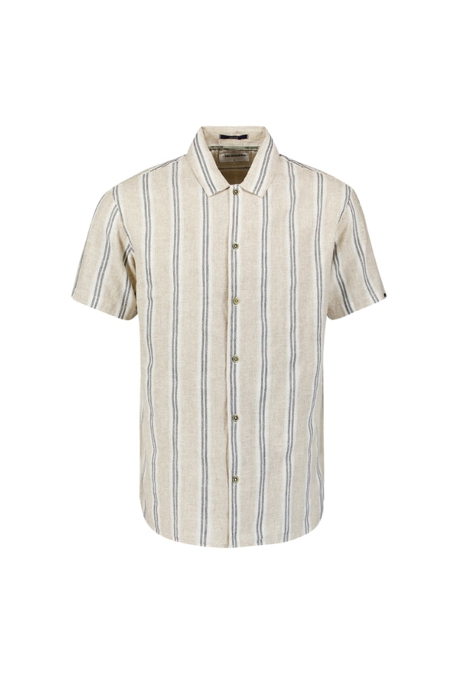 Shirt Short Sleeve Vertical Stripe - Cement