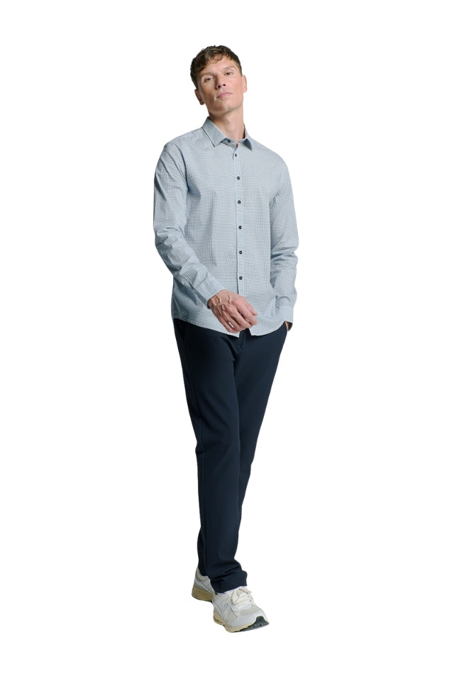 Shirt Stretch Allover Print - Seablue