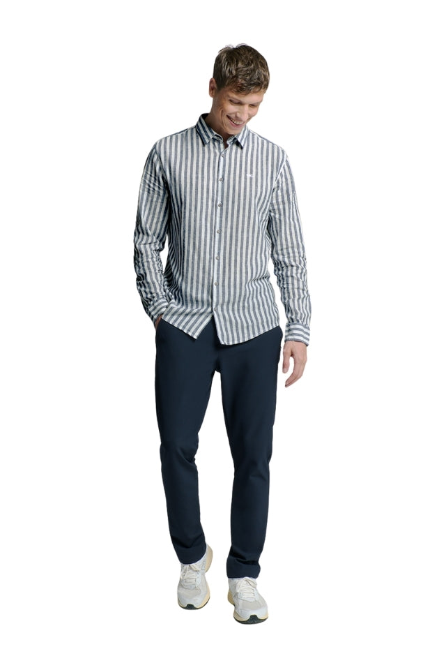 Shirt Verical Big Stripes - Indigo Blue