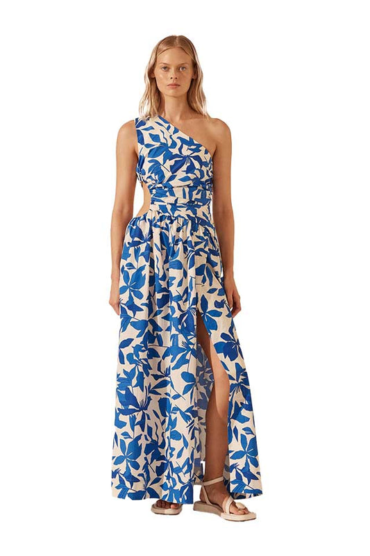 Bleue Asymmetrical Maxi Dress